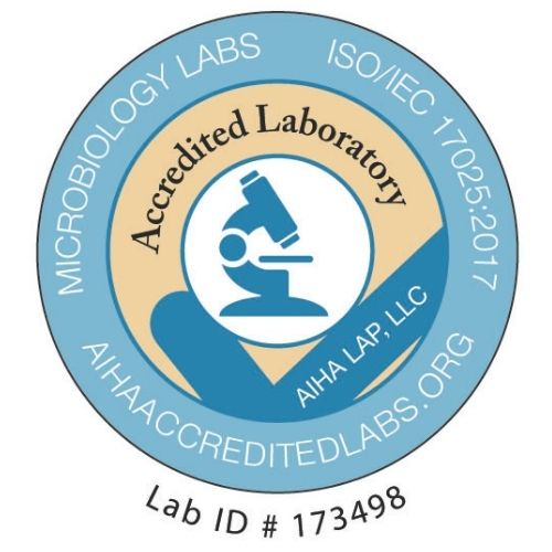 AIHA-LAP EMLAP Accredited, Lab ID 173498